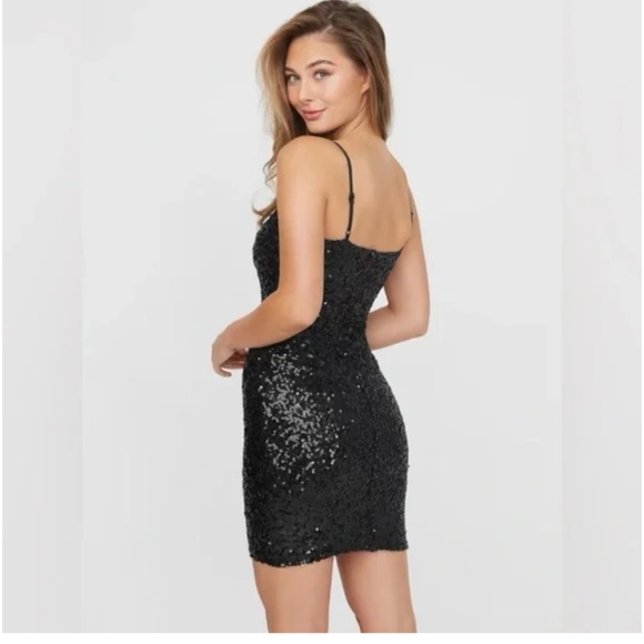 NWT GUESS Sabrina Black Sequin Dress - Picture 6 of 8